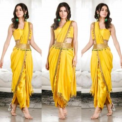 Dhoti Saree Style Suit for Haldi Ceremony